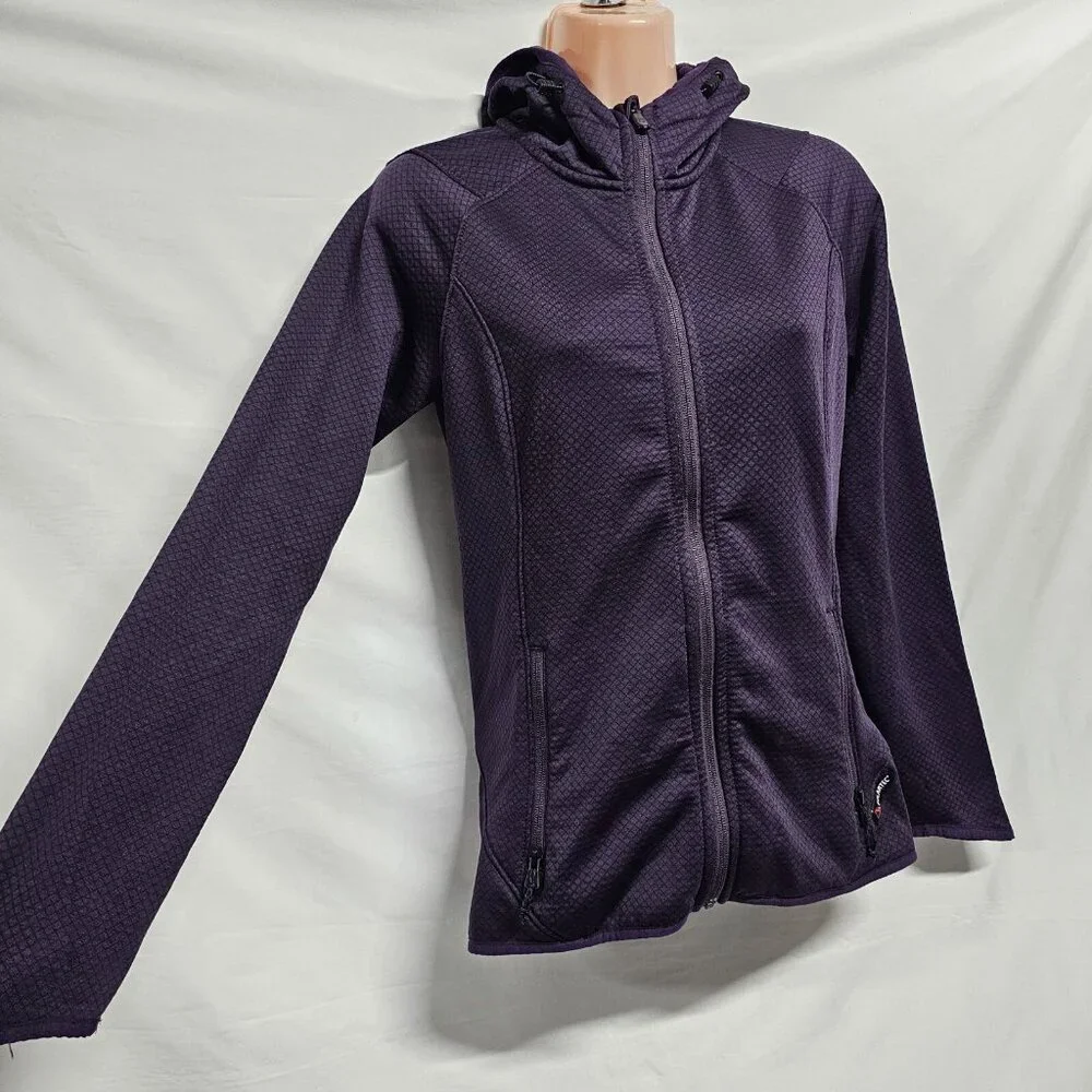 Burton AK Polartec Women Size S Full Zip Hoodie Jacket Grape Raglan Sleeve - Picture 4 of 9